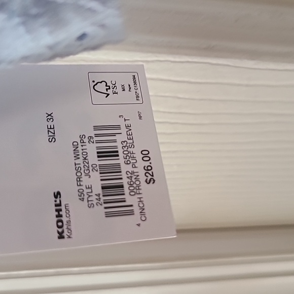 SO BRAND WOMENS BLUE JUNIOR SIZE PUFF SLEEVE SUMMER TOP PLUS SIZE 3X - Picture 8 of 14